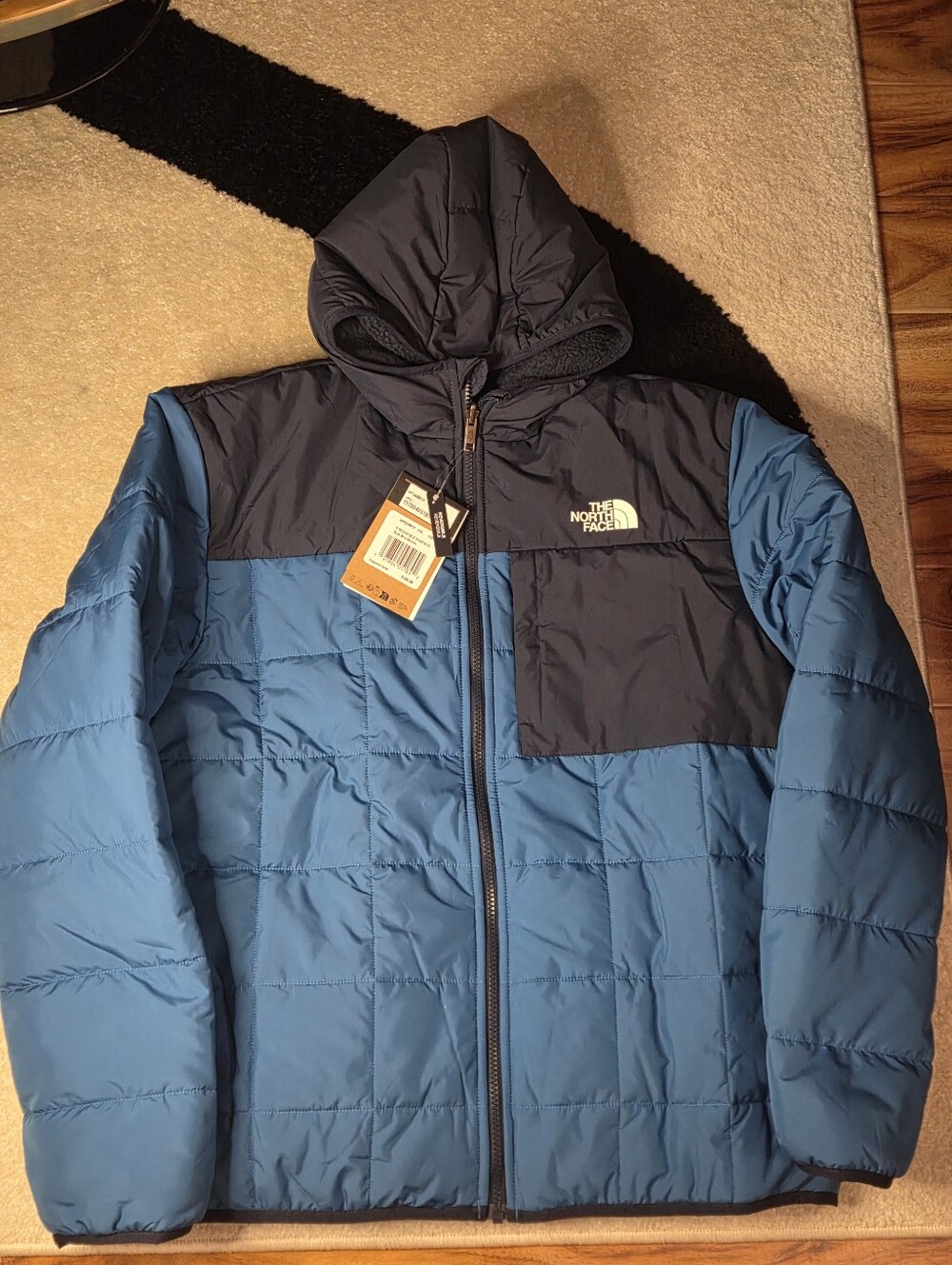 BOYS' THE NORTH FACE REVERSIBLE SHASTA FULL ZIP HOIDED JACKET SZ XXL(18-20)